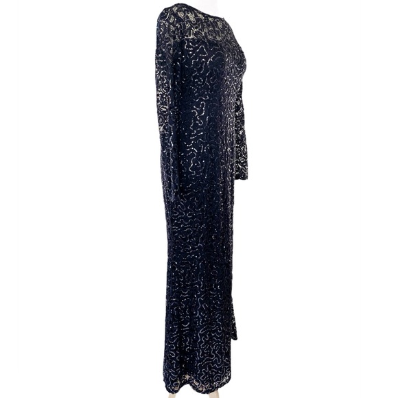 Marina sequin long sleeve lace gown size S - Picture 4 of 7